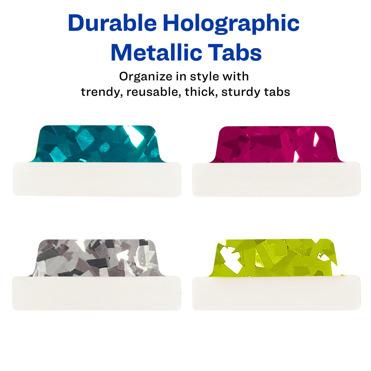 Avery Margin Ultra Tabs, 2.5" x 1", Holographic Jewel Tone Colors, 16 Repositionable Page Tabs (74147) 16 tabs Holographic Jewel Tones