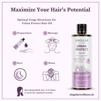 Singular Urban Protect Hair Oil | Anti-Pollution & UV Protection | Repairs Damaged & Frizzy Hair | Natural Cold-Pressed Argan, Coconut, Moringa, Green Tea & Sesame Oil | Lightweight & Non-Sticky - 100 ml