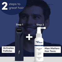 Man Matters Advance Derma Roller with Disinfectant | For Scalp & Beard | 540 Micro 0.5mm Titanium Alloy Needles | Reduces Hair Fall, Stimulates Hair Follicles | Safe & Effective
