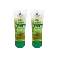 Ayouthveda Neem & Moringa Skin Purifying Face Wash For Acne & Pimples | Remove Excess Oil & Pulls Out Deep-Seated Dirt & Impurities (Pack of 2: 50g each)