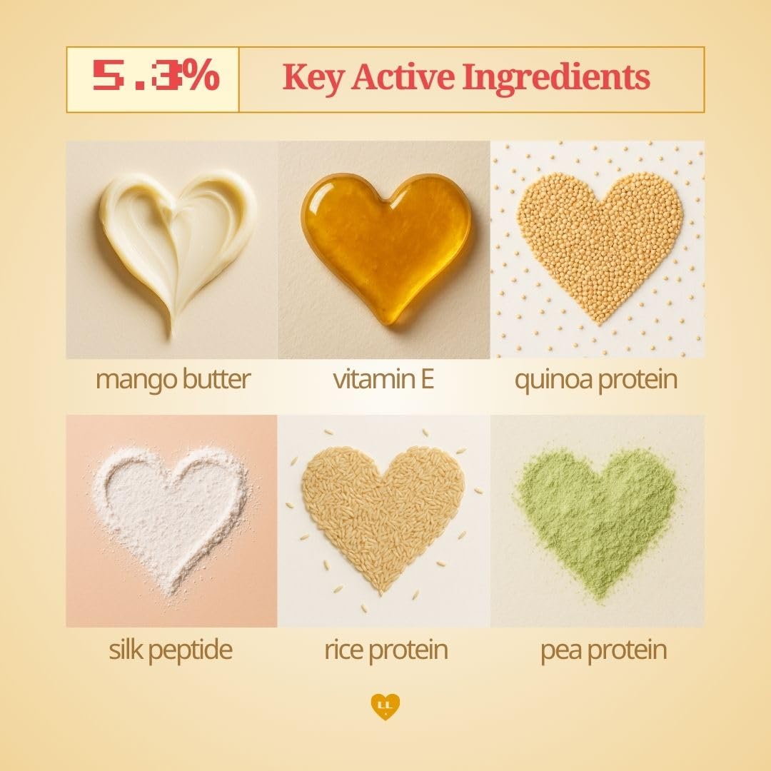 lovelang Mango + Hyaluronic Hair Mask | Deep Hydration & Frizz Control | For Dry, Frizzy Hair | 120ml | Smoothes & Nourishes | All Hair Types