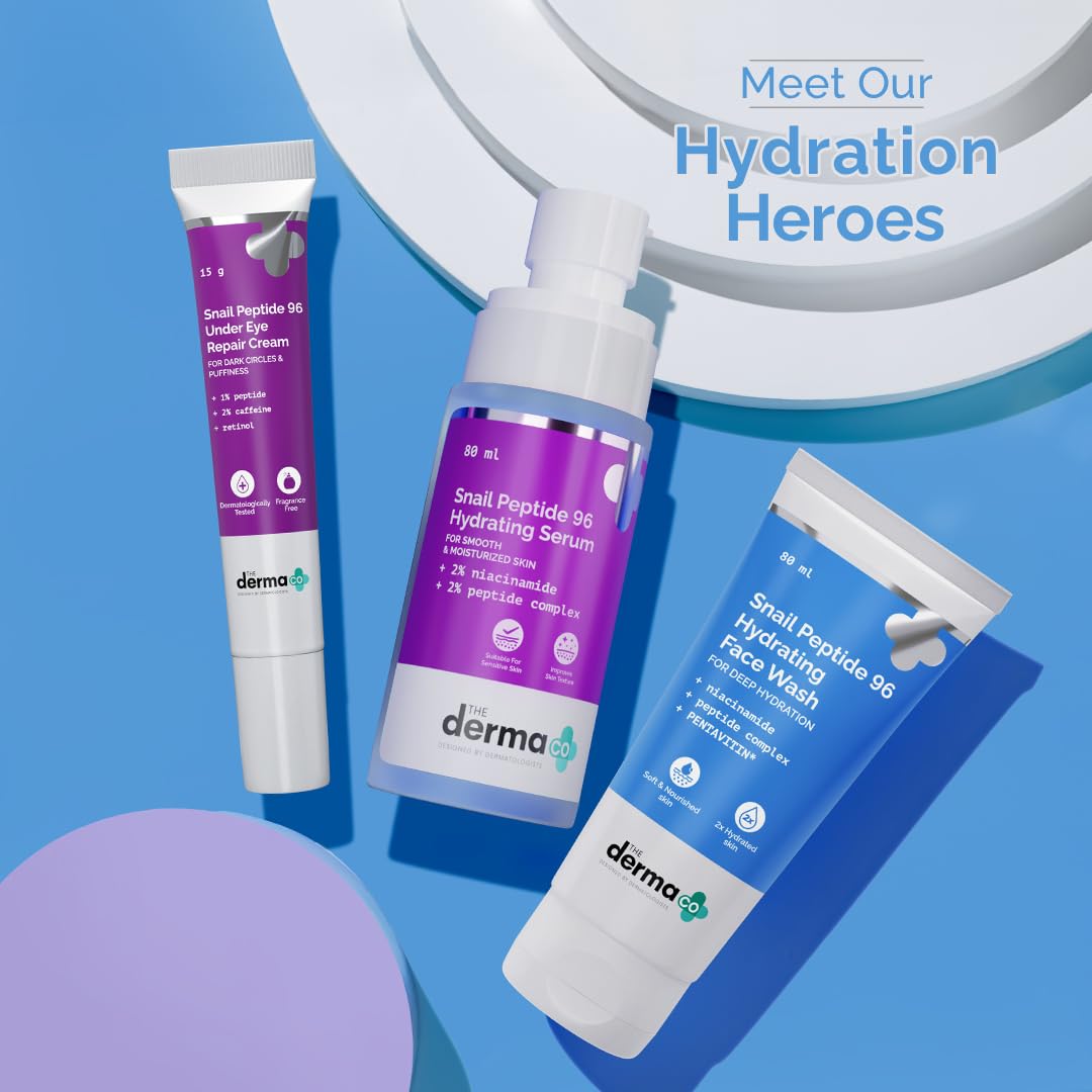 The Derma Co. Snail Peptide 96 Hydrating Face Wash | With Snail Mucin, Niacinamide, Peptide Complex & PENTAVITIN | 2x Hydration With Moisture Lock | Non-Drying Korean Gel Cleanser | Soap Free With Balanced PH - 80ml