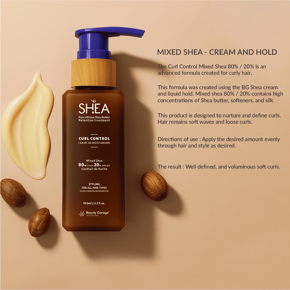 Beauty Garage Shea Curl Control Leave In Moisturizer 80% Cream 20% Hold Gel 280ml