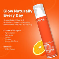 SEBUM Ultra Hydrant Moisturising Cream | 7.5% Vitamin C + Blueberry, Mulberry, Raspberry Extract & Argan Oil | Brightening & Radiance Boost for Uneven Skin Tone, Dull Skin, Hyperpigmentation | Vegan & Paraben-Free | Dermatologically Tested