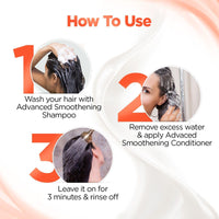 Bblunt Advanced Smoothening Duo | Smoother Hair for Upto 72 Hours* | Gently Cleanses | Makes Hair Frizz-Free & Straighter | Deeply Nourishes | Adds Spectacular Shine | For Men & Women | 300 ml + 250 g