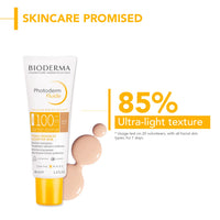 Bioderma Photoderm Aquafluide Claire Sunscreen SPF 100+ PA++++ | Tinted Sunscreen | 8H Hydration for Normal to Combination Skin | UVA & UVB Protection | Ultra Light & Moisturizing Texture, 40ml