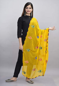 DIAMO Women's  Phulkari Chiffon Dupatta