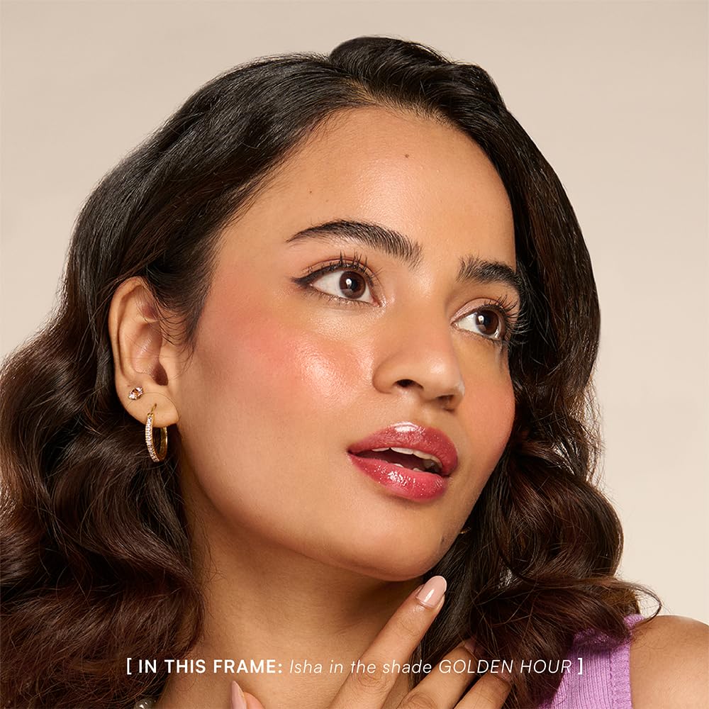 GUSH Pink Tint Colour Changing pH Lip Oil | Long Lasting Hydration & Nourishment | Enriched with Jojoba and Rosehip Oils | Weightless, Non-Sticky & Glossy Finish | (Golden Hour 5ml)