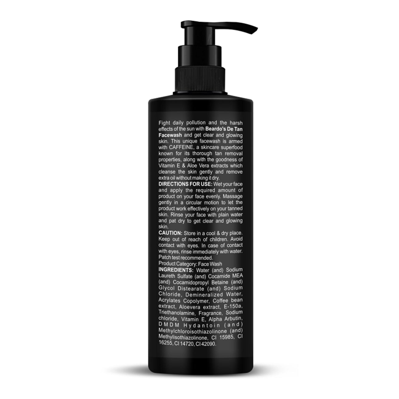 BEARDO DeTan Face Wash for Men, 200ml | Coffee Facewash, Aloe Vera, Vitamin E | Helps to Reduce Tan | Exfoliates & Hydrates for Smooth & Oil Free Skin