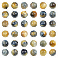 Bymitel 210pcs Natural Crystal Beads Stone Gemstone Round Energy Healing Loose Beads with Stretch Cord for Jewelry Making Bracelets Anklets (Yellow Blue Tiger's  Eye, 6mm 210pcs) Yellow Blue Tiger's  Eye