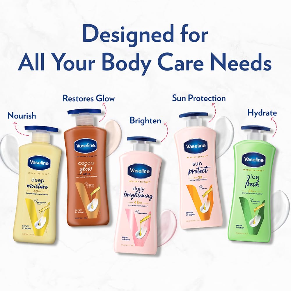 Vaseline Deep Moisture Body Lotion |For Dry Skin| Moisturised Glowing Skin| With Pro Ceramides 400ml