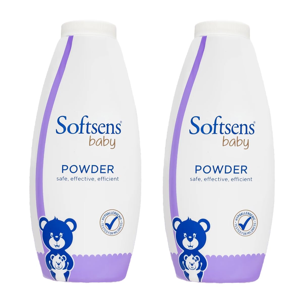 Softsens Baby Powder|Enriched with Patchouli & Olive|Soothes & Moisturises Baby’s Skin|Mild,Dermatologically Tested,Hypoallergenic & Paraben-Free|400g (Pack of 2)