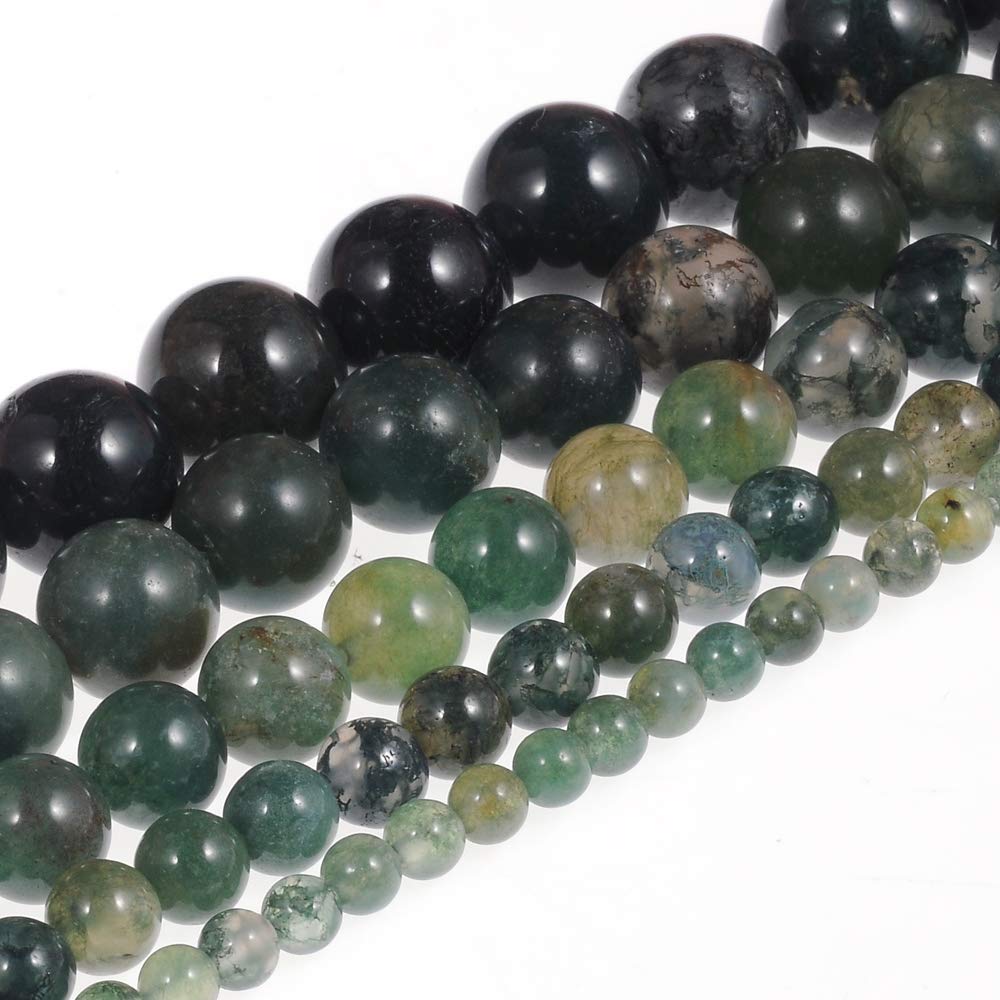 Natural Stone Beads 8mm Aquatic Agate Gemstone Round Loose Beads Crystal Energy Stone Healing Power for Jewelry Making DIY,1 Strand 15"