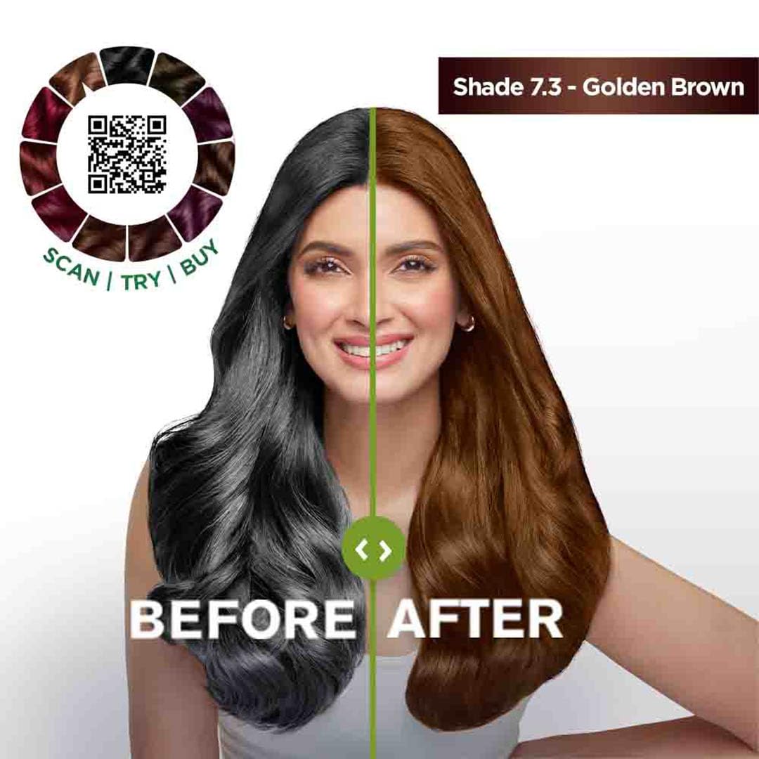 Garnier, Hair Colouring Creme, Long-lasting Colour, Smoothness & Shine, Color Naturals, Shade: 7.3 Golden Brown, 55ml + 50g