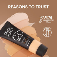 Swiss Beauty All-In-One Lightweight CC Cream with SPF 30 | Cover, Correct and Conceal | For Natural, Medium coverage | Shade- 05 Sand Beige, 25g |