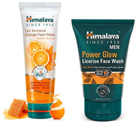 Himalaya MEN Power Glow Licorice Face Wash, 100ml & Himalaya Tan Removal Orange Face Wash, 100ml