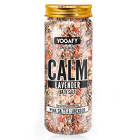 YOGAFY -Calm Lavender Epsom Bath Salt with Pink Salt - 100% Natural Aromatherapy, Relaxation and Peaceful Slumber |300g