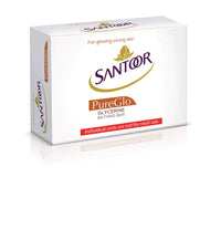 Santoor Gold Soap 125G (Pack Of 6) And Pureglo Glycerine Soap With Almond Oil And Glycerine, 125G (Pack Of 6) For Nourished Glowing Skin