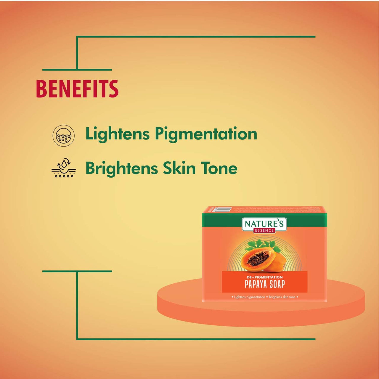 Nature's Essence De-pigmentation Papaya Soap | Soap for Bath, 75g