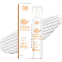 CO LUXURY SPF 50 PA++++ 95% Mineral Sunscreen | Water Resistant Upto 8 hours | Non-greasy | Lightweight | No White Cast | Broad spectrum | Dermatologist Prescribed | For Sensitive skin |50gm