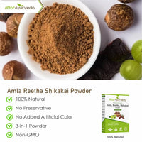 Attar Ayurveda Amla, Reetha, Shikakai powder for Hair growth | Natural Hair cleanser | 100% Pure and Natural | No-SLS, No-Paraben