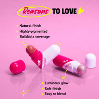 MyGlamm POPxo Blush & Highlighter Combo - It's Giving (Coral & Gold) | Face Makeup Kit for Women with Highlighter & Blush Stick | Twisting Heart Shape | Rich Blush | Natural Finish Highlighter |2.5g each