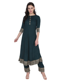 VASTRAMANIAA Women's  Rayon Kurta Palazzo Ethnic Set