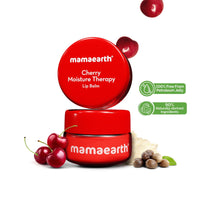 Mamaearth Cherry Moisture Therapy Lip Balm for Dry & Chapped Lips- 15 g | Heals, Brightens|Sheer Red Tint| Coconut Oil, Shea Butter, Cherry, Vitamin E, Ceramides, Kojic Acid | 100% Free of Petroleum Jelly