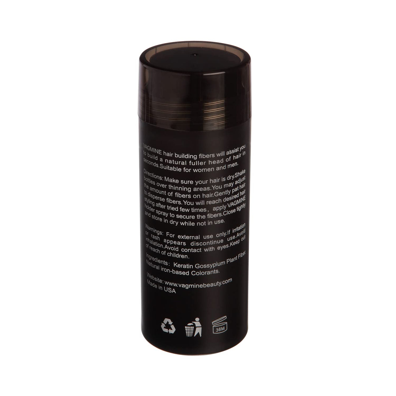 VAGMINE Hair Fiber Dark Brown Powder For Men & Women, 27.5Gms