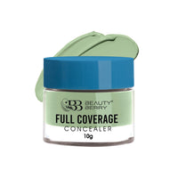 Beauty Berry Full Coverage Concealer - Green Corrector, 10g | Easy to Blend, Ultra Lightweight & Long Lasting Concealer | Creamy Texture, Highly Pigmented, Waterproof Concealer for Face Makeup