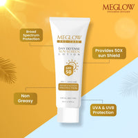 Meglow Pro-Care SPF 50 PA+++ Sunscreen Lotion for Face & Body (50ml) – Broad Spectrum UVA/UVB Protection & Blue Light Defense, Intense Hydration for All Skin Types