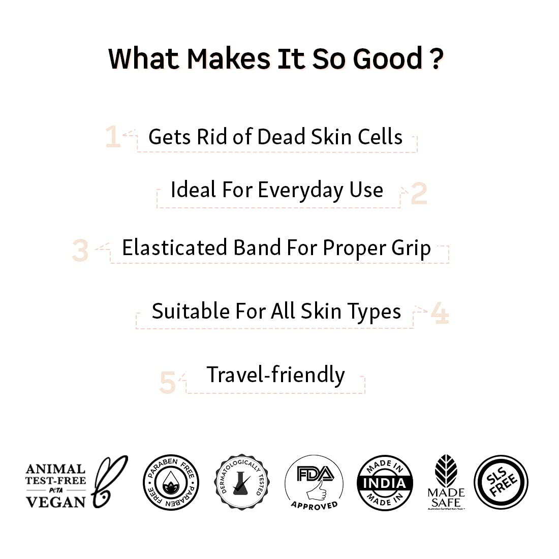 mCaffeine Exfoliating Gloves for Body Cleansing and Scrubbing | Bath Glove - made of 100% Natural Fibre | Gentle on the Skin | Sustainable, Unisex | Easy to Use