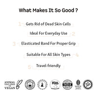 mCaffeine Exfoliating Gloves for Body Cleansing and Scrubbing | Bath Glove - made of 100% Natural Fibre | Gentle on the Skin | Sustainable, Unisex | Easy to Use