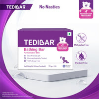 Tedibar Baby Bathing Bar | For Baby’s Sensitive Skin | Gentle Cleansing, Skin-friendly, pH 5.5, 75gm, Pack of 3