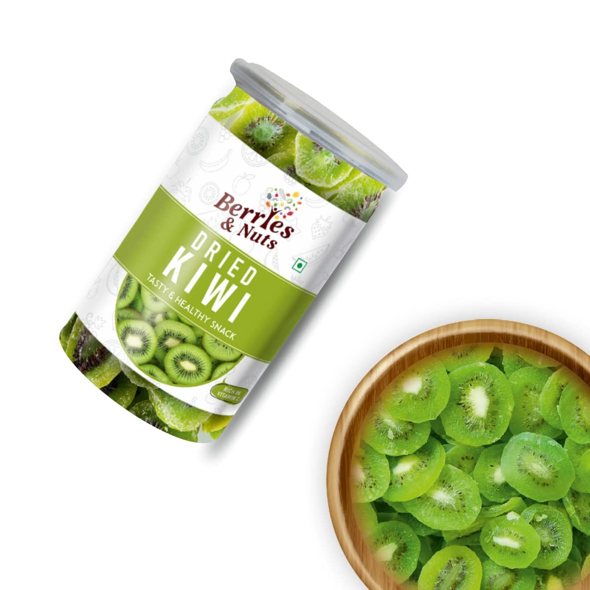 Berries And Nuts Dehydrated Dried Kiwi & Strawberry Combo | Kiwi 200 Grams & Strawberry 200 Grams