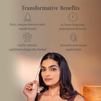 Shankara Illuminate Kohl Kajal - Matte Black | Rich, Creamy Texture with Matte Finish | 12-Hour Long Stay Waterproof Formula | 100 Times Washed A2 Ghee | Preservative-Free | Full Coverage | 0.3g