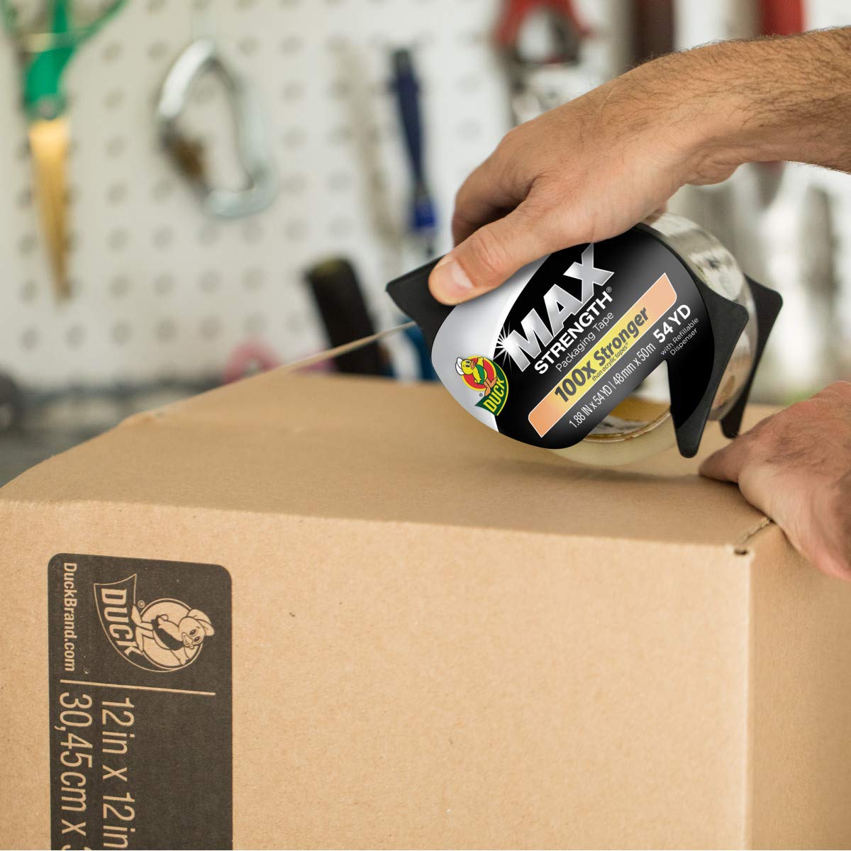 Duck Max Strength Clear Packaging Tape, 4 Rolls, 218.4 Yards, Maximum Strength Heavy Duty Packing Tape for Shipping & Moving, Strong Packing Tape Refills for Boxes, 1.88 In. x 54.6 Yd. (241511) 1.88" x 54.6 Yards