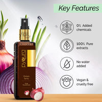 PYOURA Hair Fall & Repair Onion Spray, Helps Hair Growth & Reduce Loss, Natural Keratin Enhancer Serum for Nourished Scalp, Ayurvedic Non Sticky Herbal Ayurvedic Mist, 100 ml