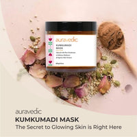Auravedic Kumkumadi Face Mask Kumkumadi Tailam Tan Removal Face Pack for women men 100g Kumkumadi oil detan face mask for men skincare kumkumadi cream tan remover face pack for glowing skin for women