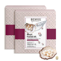 Richfeel Pearl Facial Kit for Brightening | Hydrating & Tan Removal | Luminous Glow & Even Skin Tone | Best for Dry Skin | 30 g (Pack of 2)