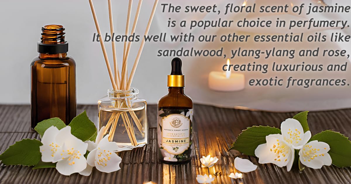 Luxurious JASMINE Essential Oil |Therapeutic Grade|Organic & Natural |Ultra Premium and Concentrated Essential Oil for Home, Diffusers, Skin, Aromatherapy, Bath, Massage,Humidifiers, Soap and Candle making| 30 ml