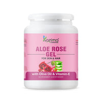 KAZIMA Aloe Rose Gel for Face and Body, 500gm | with Olive, Vitamin E and Pure Aloe Vera for Soothing, Hydrating, and Moisturizing | Aloe Rose Soothing Gel for Senstitive & Irritated Skin