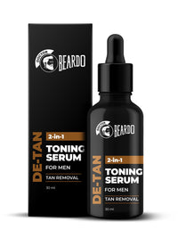 Beardo 2-in-1 Detan Serum + Toner For Men, 30ml | Face Serum For Men | De tan Serum with AHA & Plant Collagen | Brightens Complexion, Removes Dead Skin