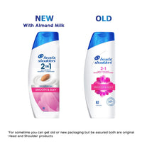 Head & Shoulders 2-in-1 Smooth and Silky Anti Dandruff Shampoo + Conditioner for Women & Men, With Almond Milk (180 ml)