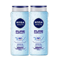NIVEA Pure Impact Shower Gel, 500ml (Pack of 2)