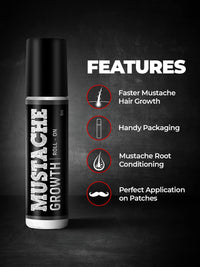 Beardo Mustache Growth Roll On 8 ml | Stimulates Hair follicles | Boosts Mustache Hair Growth | Goodness of Almond & Coconut Oil | Easy to use Roll on