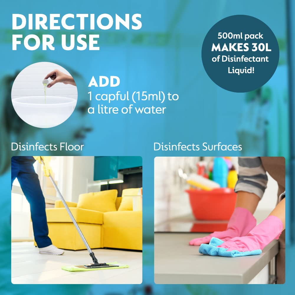 Dettol Liquid Disinfectant for Floor Cleaner, Surface Disinfection , Personal Hygiene (Menthol Cool, 500ml- Pack of 2)