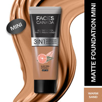 FACESCANADA Waterproof Fix & Finish Kit | Makeup Fixer (50Ml) + Warm Sand All Day Hydra Matte Mini Foundation (15Ml) | Makeup Kit For Women (Combo Pack Of 2)