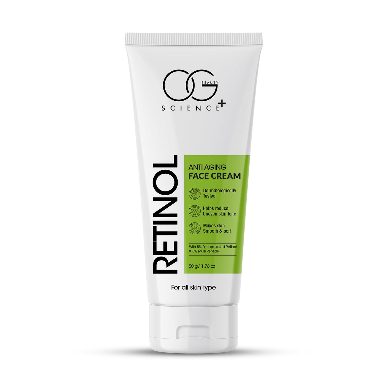 OG BEAUTY Science Retinol Anti-Aging Face Cream | 5% Encapsulated Retinol & 3% Multi-Peptide Formula | Dermatologist Tested | For All Skin Types | 50g