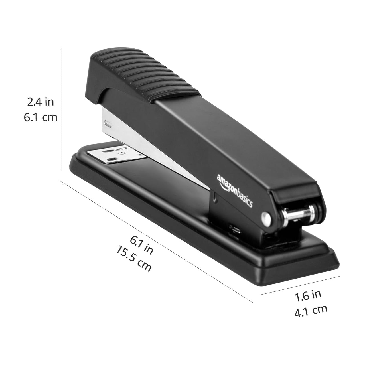 Basics Full-strip Metal Office Desktop Stapler, 20 Sheet Capacity, 3 Pack, Black 1-Pack